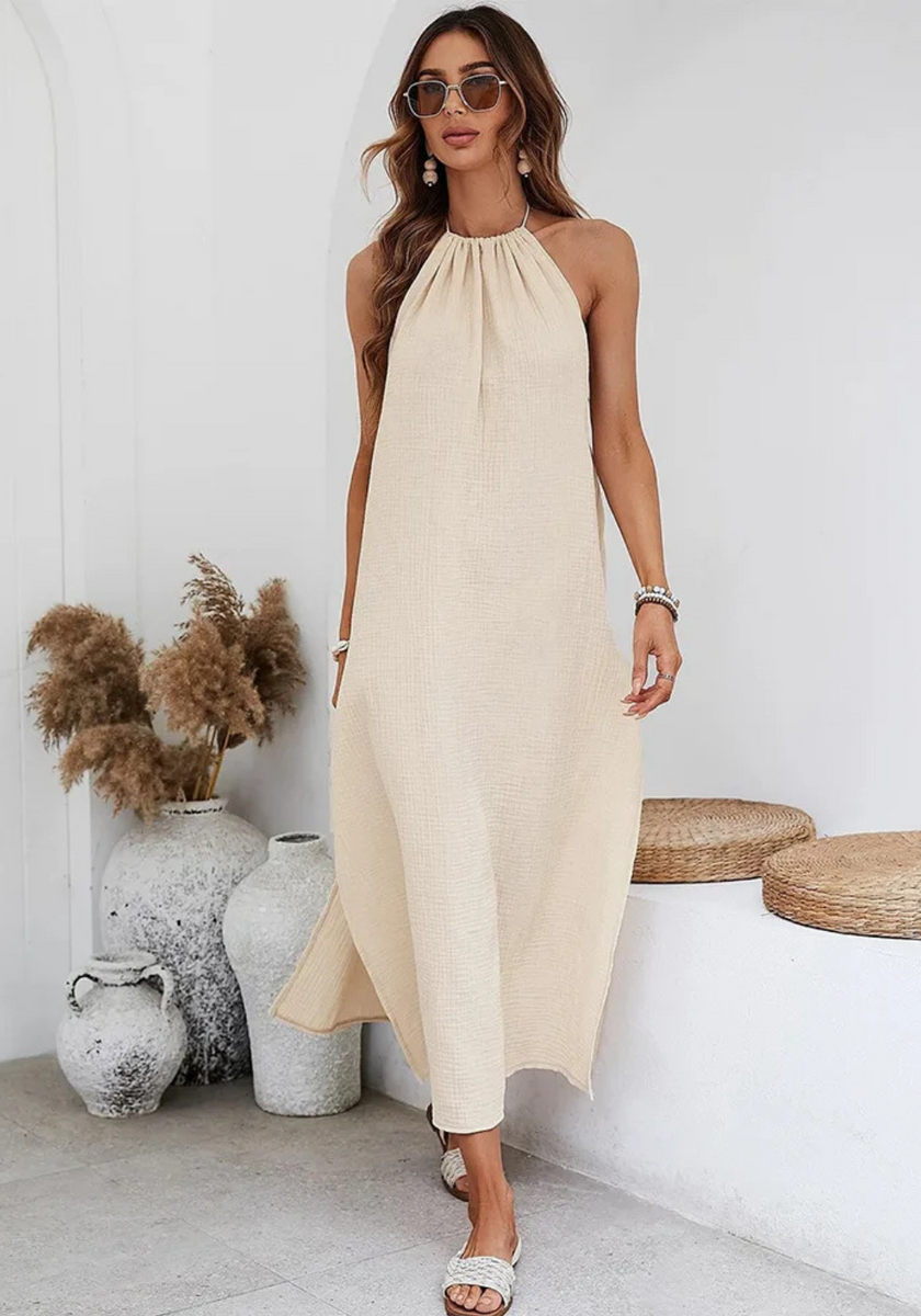 Robe blanc cassé gaze de coton