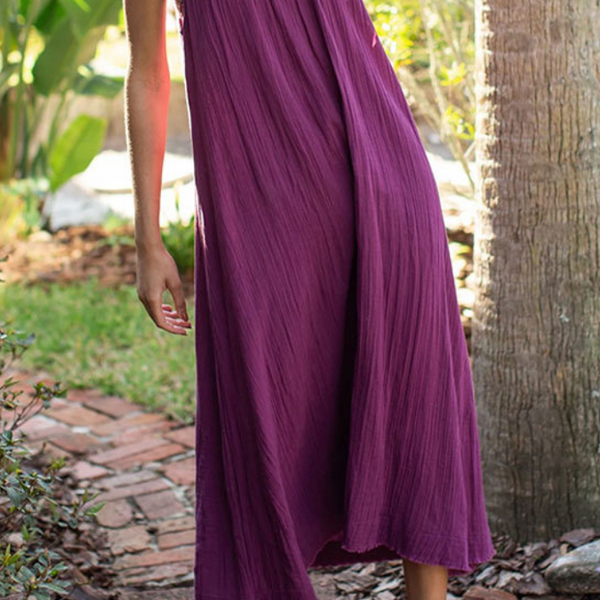 Robe gaze de coton violette