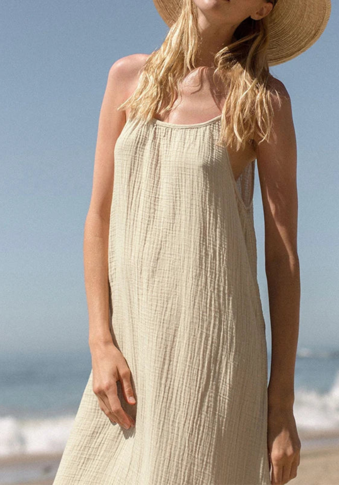 Robe gaze de coton femme blanche