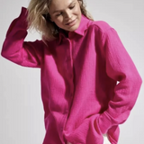 Chemise gaze de coton rose fushia de face