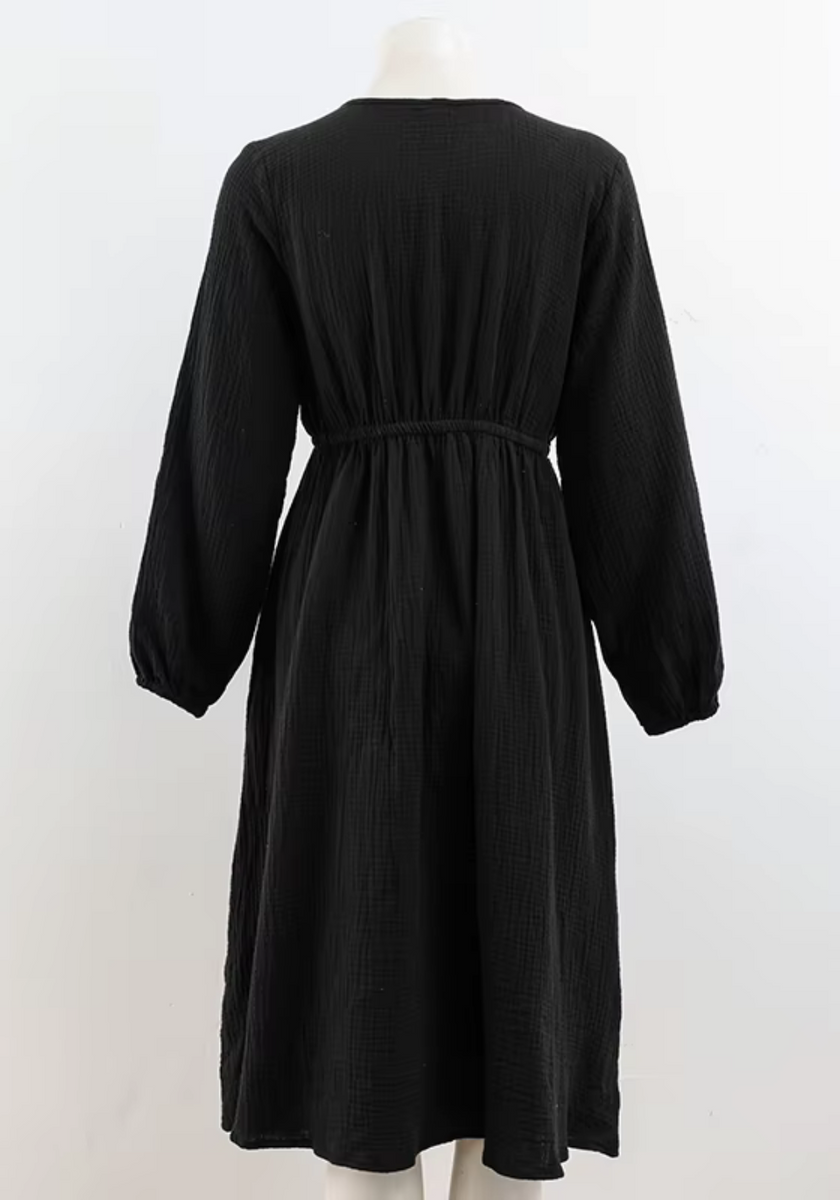 Robe noire gaze de coton