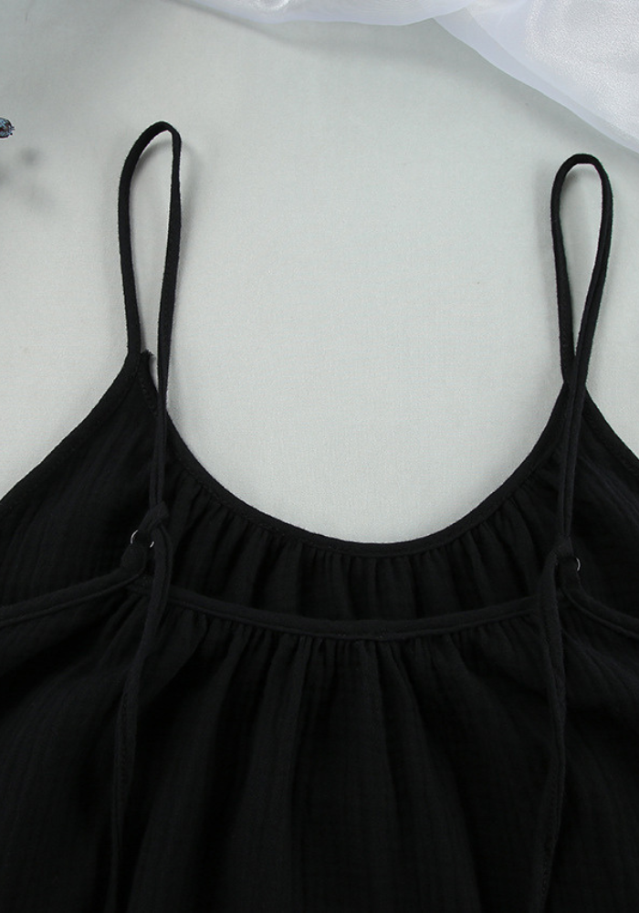 Robe gaze de coton noire grande taille