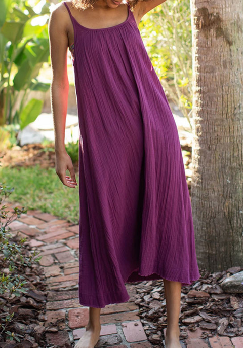 Robe gaze de coton violette