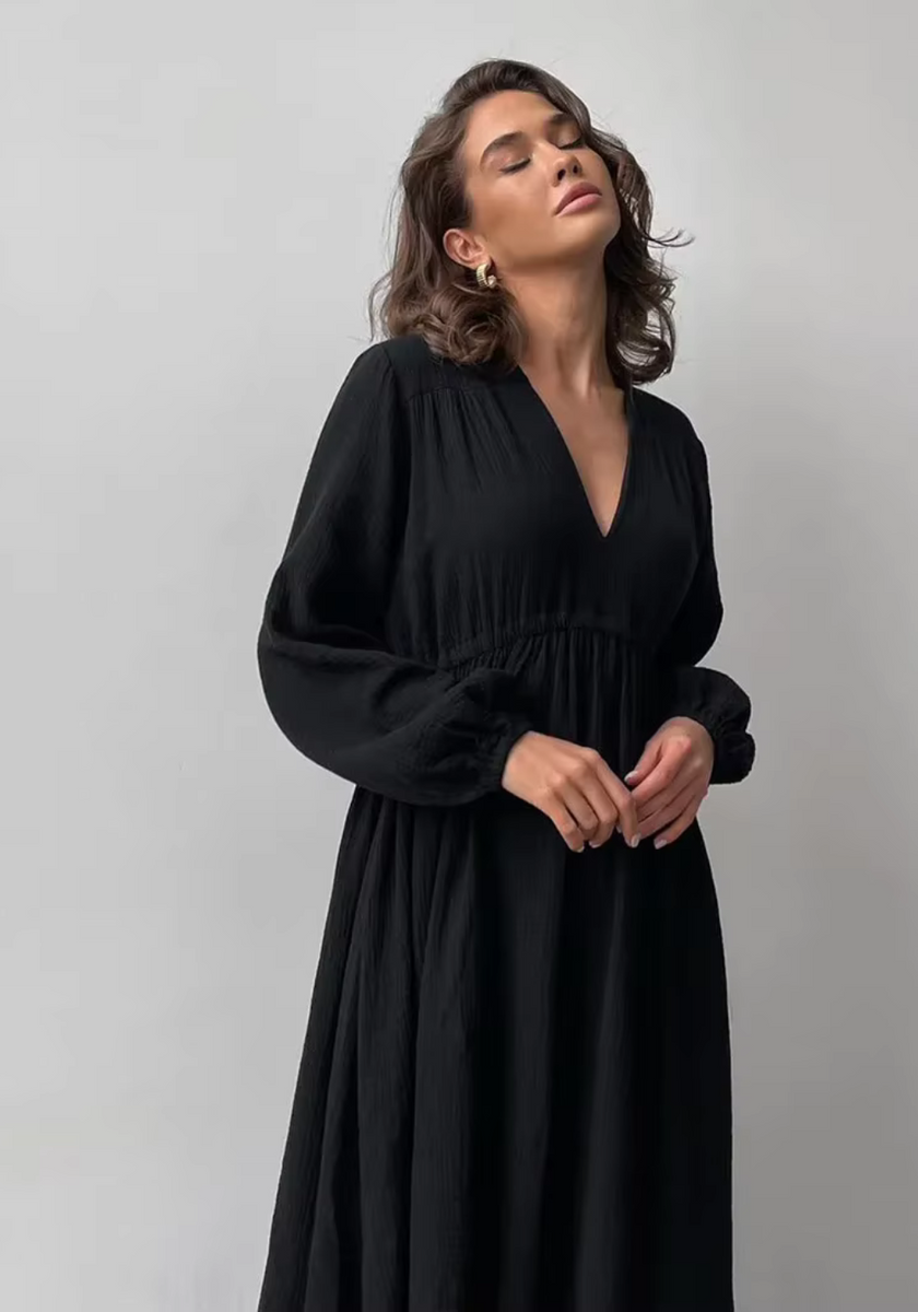 Robe noire gaze de coton