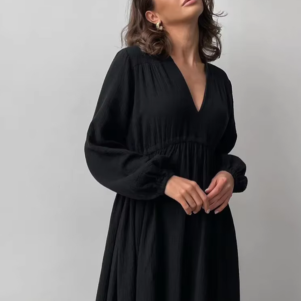 Robe noire gaze de coton