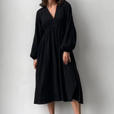 Robe noire gaze de coton femme