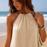 Robe blanc cassé gaze de coton
