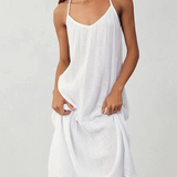 Robe blanche gaze de coton femme