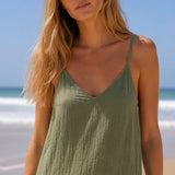 Robe bretelle en gaze de coton