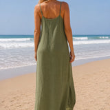 Robe bretelle en gaze de coton
