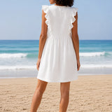 Robe chemise gaze de coton blanche