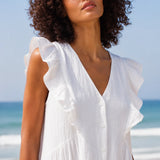 Robe chemise gaze de coton blanche