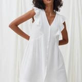 Robe chemise gaze de coton blanche