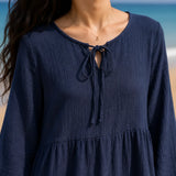 Robe double gaze de coton rose