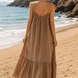 Robe en gaze de coton brun