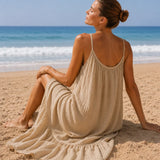 Robe gaze de coton beige