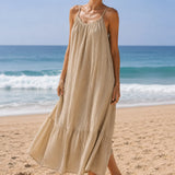 Robe gaze de coton beige