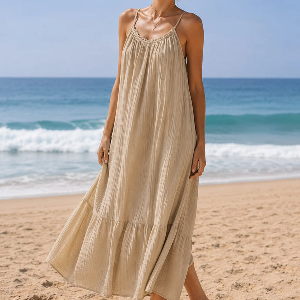 Robe gaze de coton beige