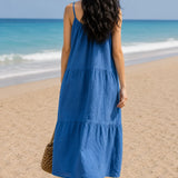 Robe gaze de coton bleu