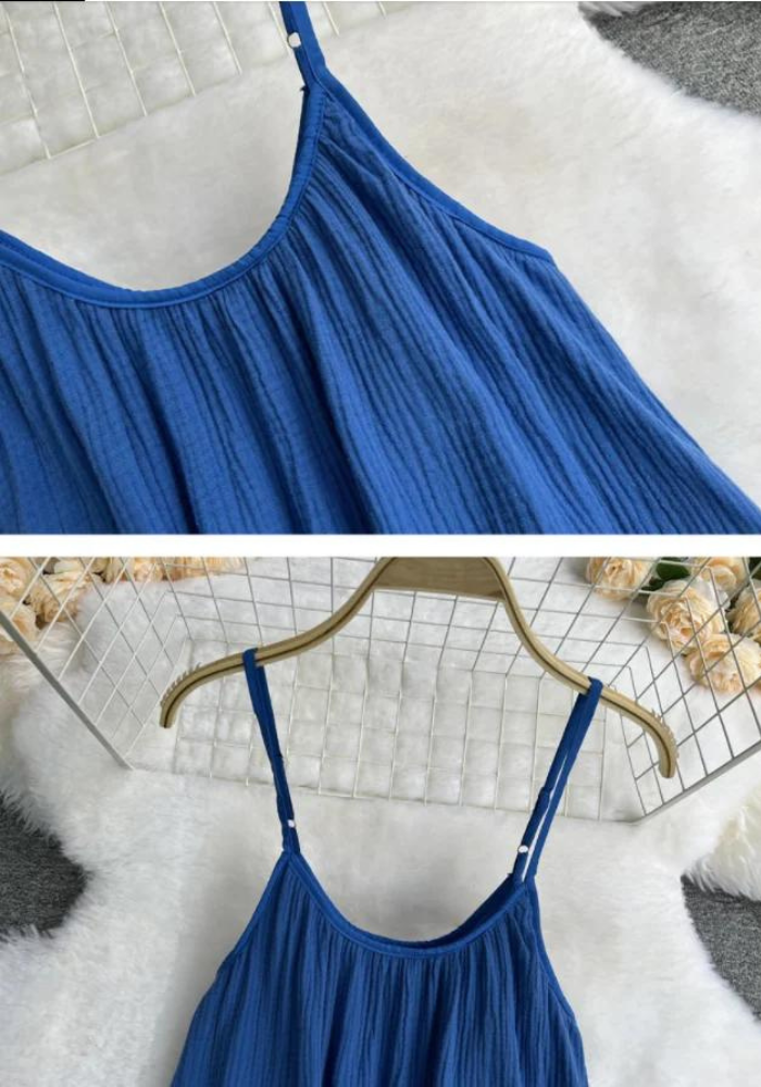 Robe gaze de coton bleu