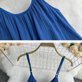 Robe gaze de coton bleu