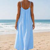 Robe gaze de coton bleu ciel