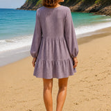 Robe gaze de coton courte violette