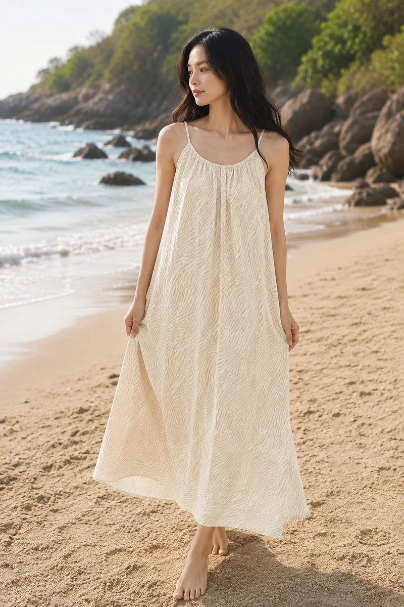 Robe gaze de coton femme ivoire