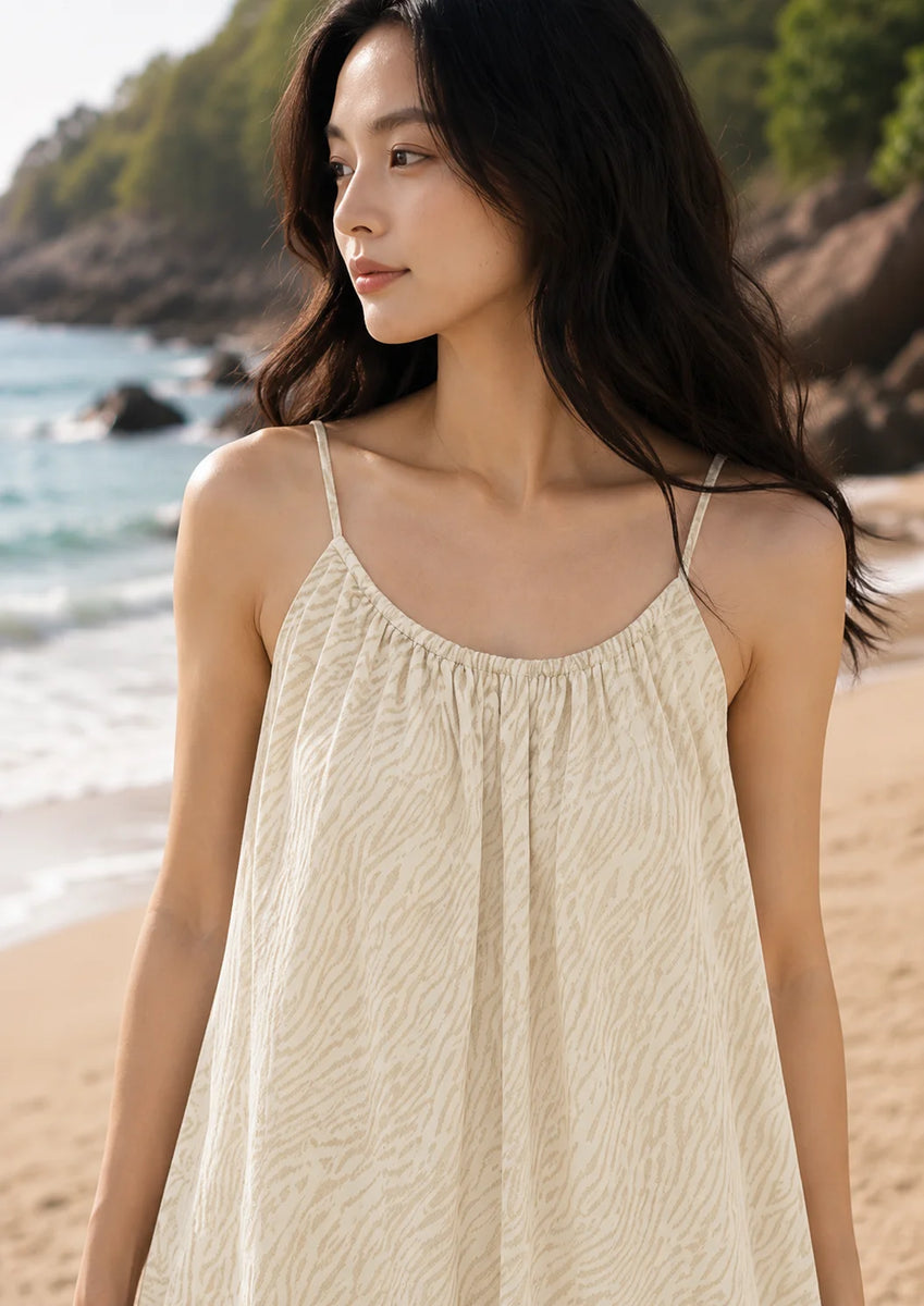 Robe gaze de coton femme ivoire