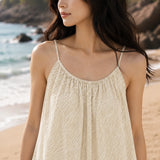 Robe gaze de coton femme ivoire