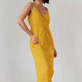 Robe gaze de coton jaune