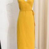 Robe gaze de coton jaune canard