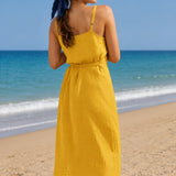 Robe gaze de coton jaune