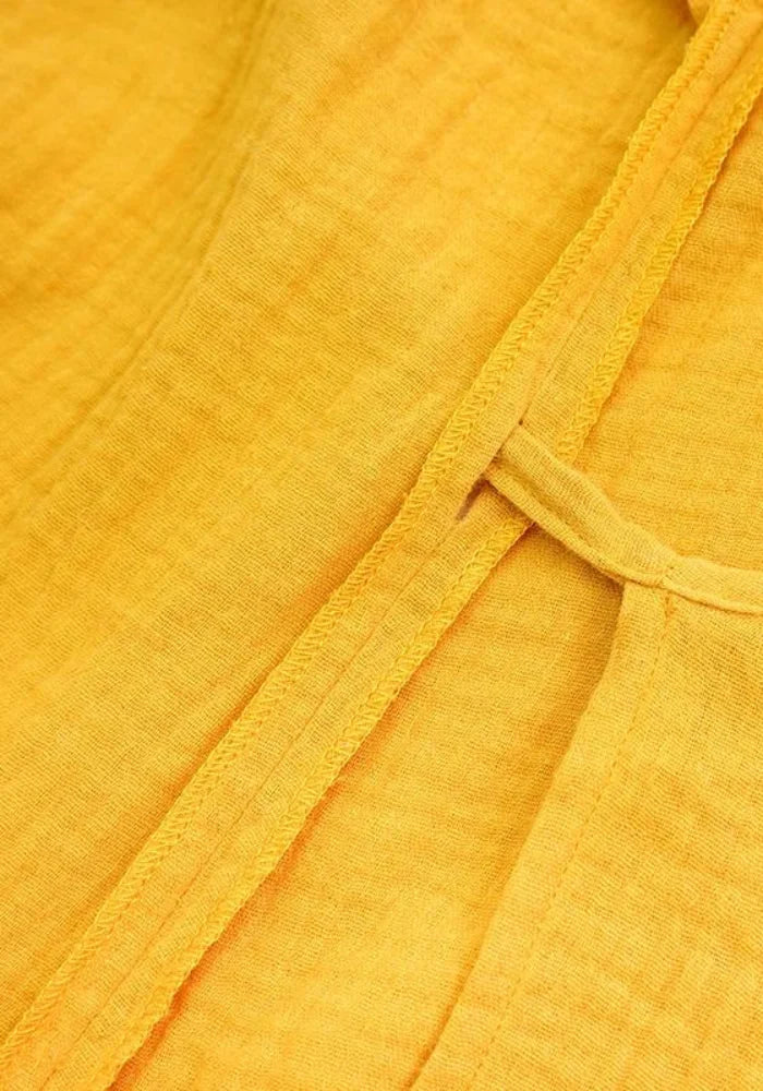Robe gaze de coton jaune tissus