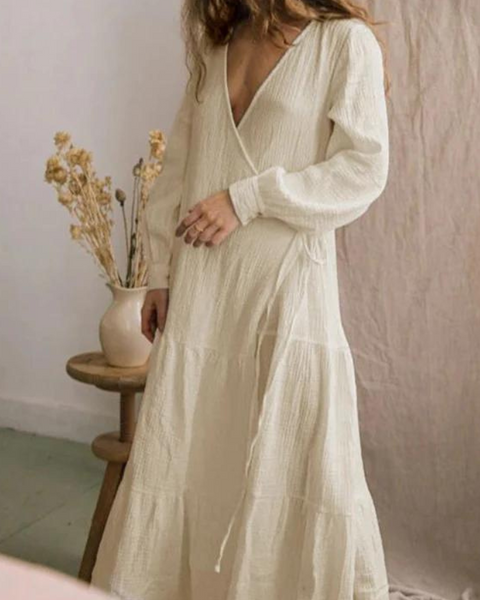 Robe gaze de coton manche longue