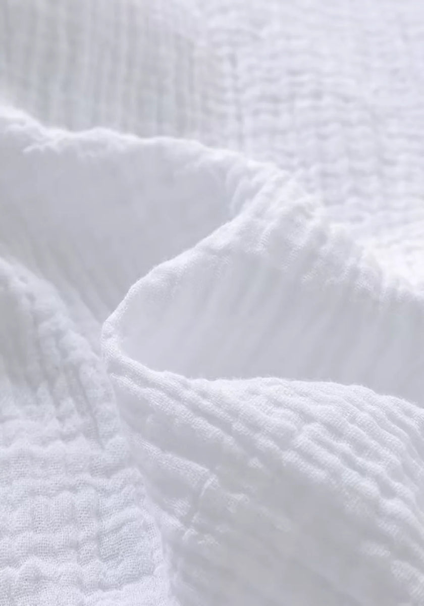 Robe longue blanche gaze de coton