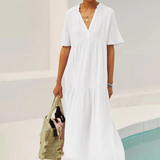 Robe longue blanche gaze de coton