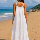Robe midi blanche gaze de coton