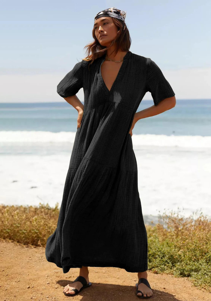 Robe noire gaze de coton