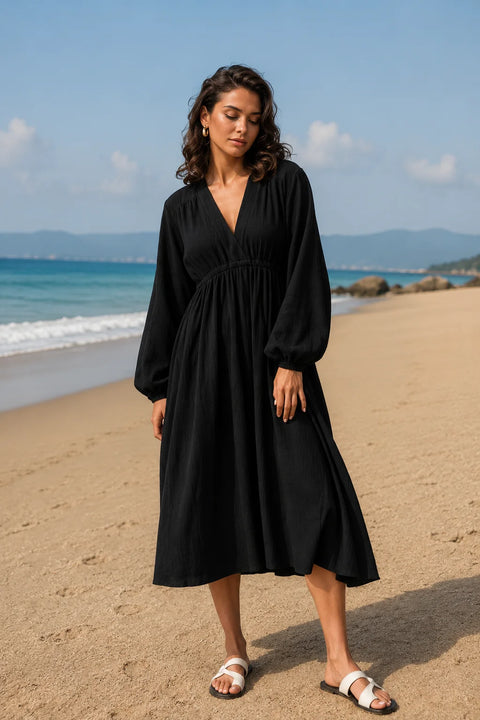 Robe noire gaze de coton