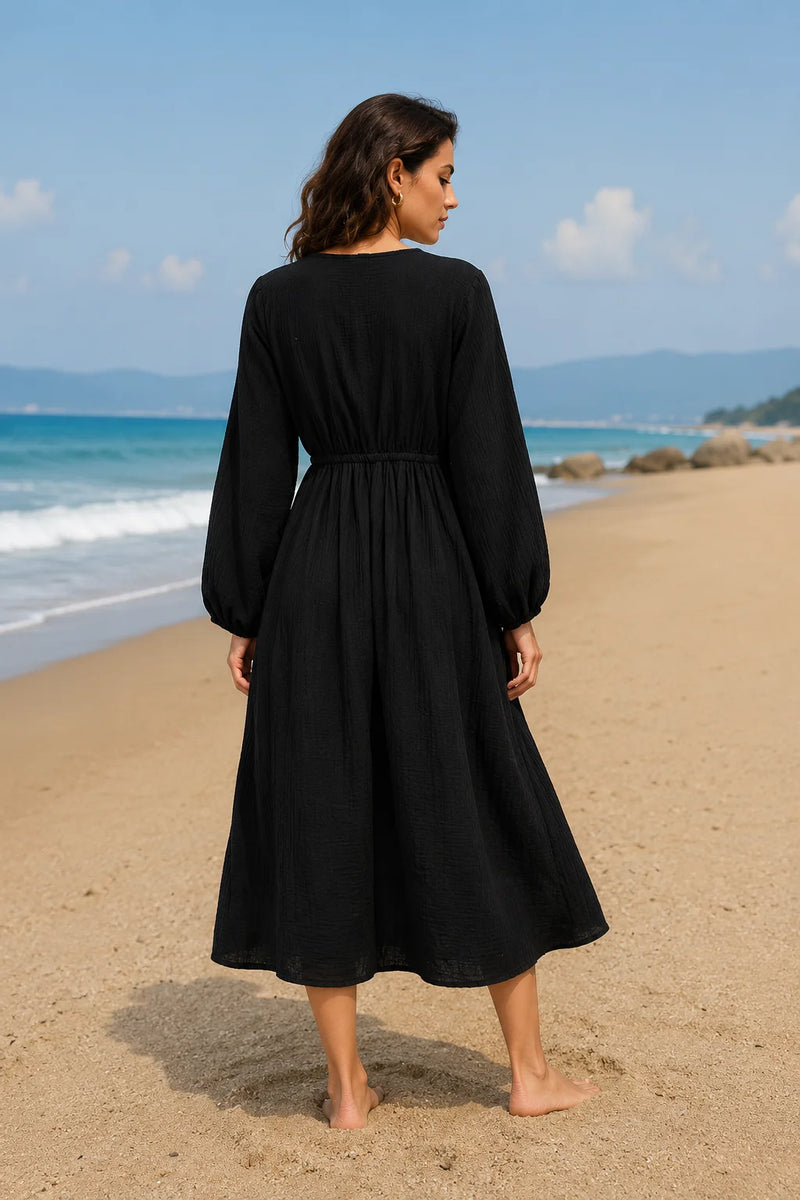 Robe noire gaze de coton