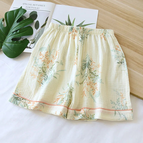 short en gaze de coton à motif floral